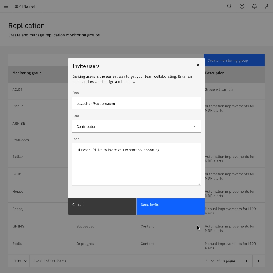 Example of the small loading component in a UI
