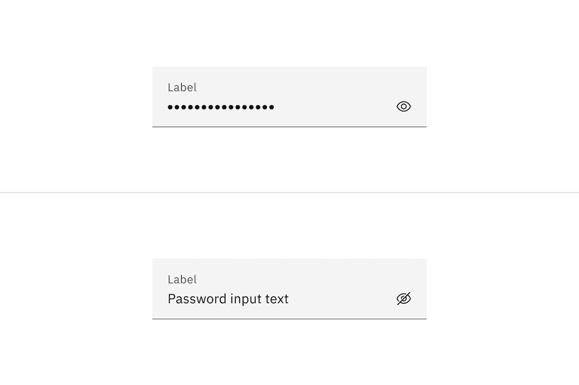 Example of an enabled password input in the fluid style