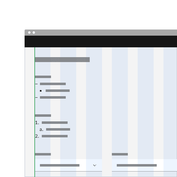 Do align the list vertically for clarity.