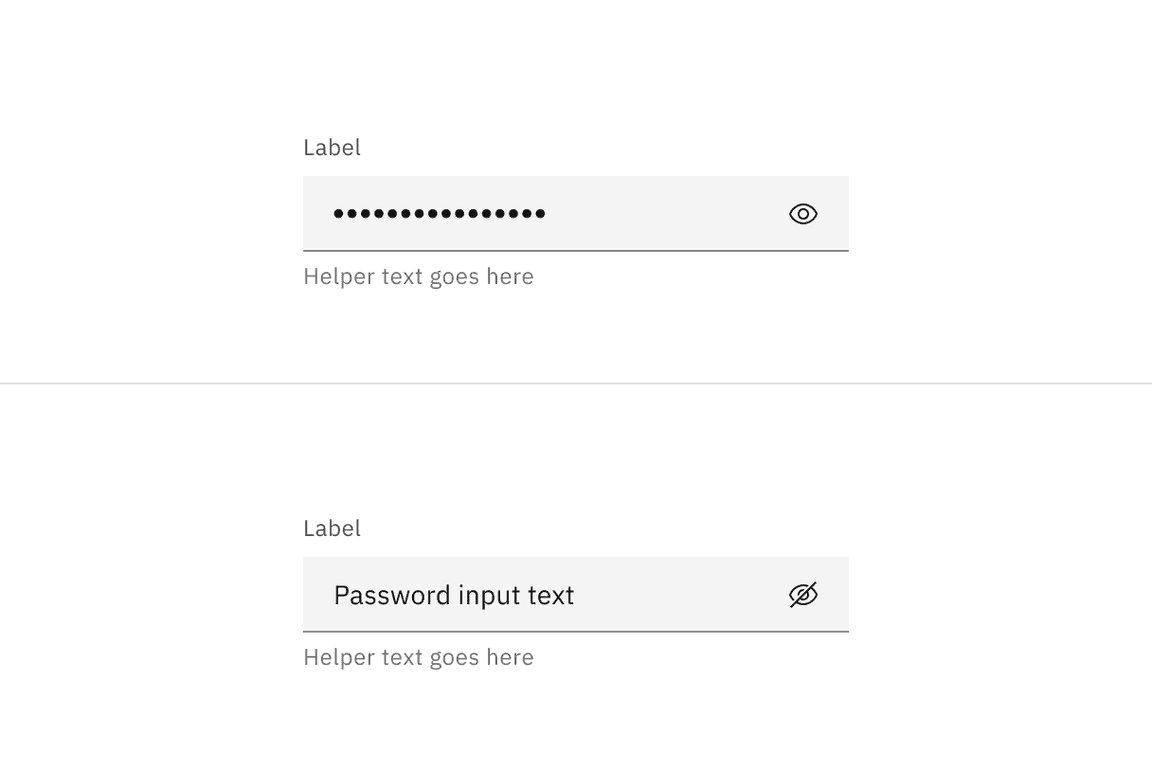 Example of an enabled password input in the default style