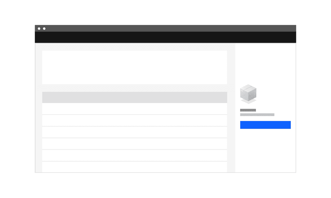 Layout for empty state in a side panel