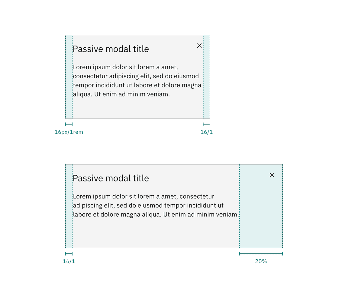 Margin-right for modals less than 36% and greater than 36%